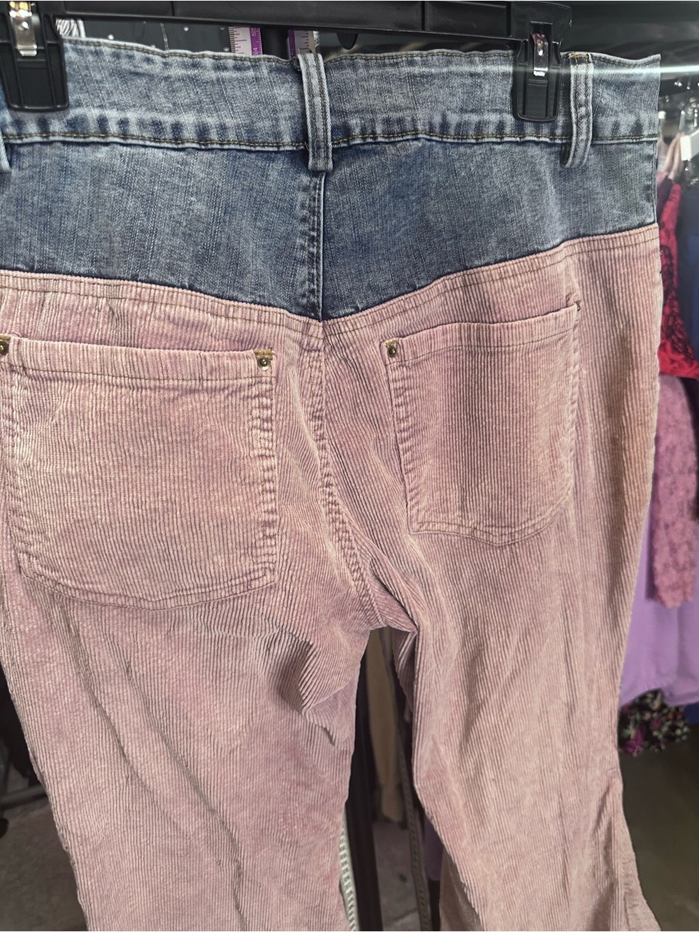 Oli & Hali Two-Tone Flare Jeans in Blue and Pink - Picture 7 of 7